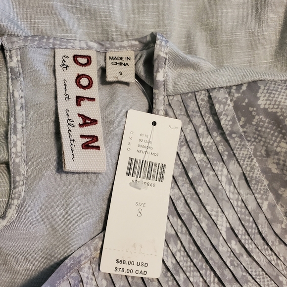 NWT Dolan Left Coast Collection Anthropologie Grey Python Print Pleated Blouse S - Picture 8 of 11